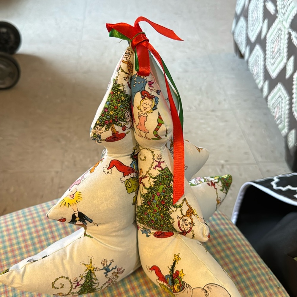 Handmade small grinch Christmas tree